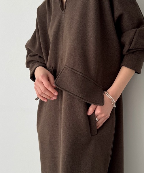 CANAL JEAN（キャナルジーン）の「RED CHOP WORKS　Vネックポケットワンピース（ワンピース・レディース・ブラウン/ナチュラル・38）」の5枚目の写真