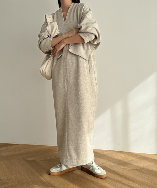 CANAL JEAN（キャナルジーン）の「RED CHOP WORKS　Vネックポケットワンピース（ワンピース・レディース・ブラウン/ナチュラル・38）」の13枚目の写真