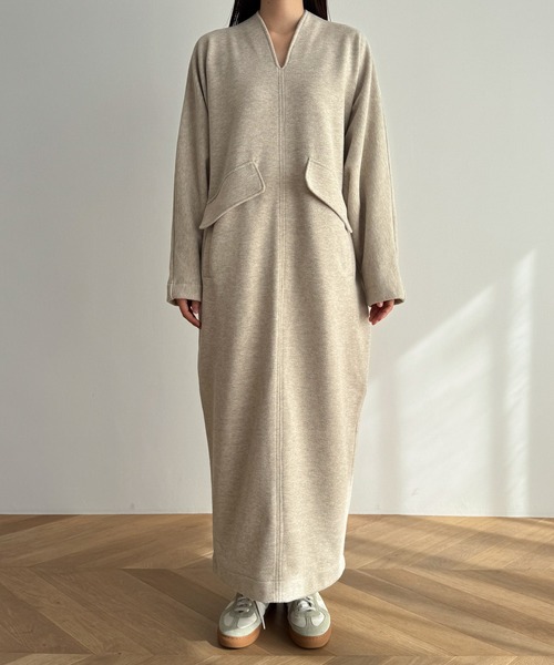 CANAL JEAN（キャナルジーン）の「RED CHOP WORKS　Vネックポケットワンピース（ワンピース・レディース・ブラウン/ナチュラル・38）」の14枚目の写真