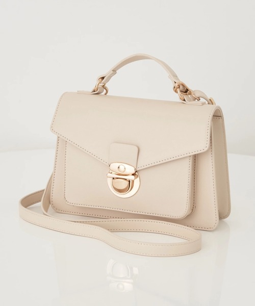 earth music&ecology（アースミュージックアンドエコロジー）の「サッチェルショルダー付きバッグ（ショルダーバッグ・レディース・ミント/ブラウン/アイボリー・FREE）」の2枚目の写真