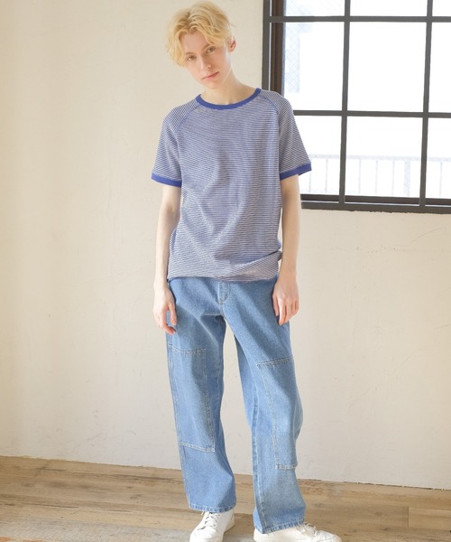 FRUIT OF THE LOOM(フルーツオブザルーム)の「ボーダーワッフルショートスリーブ T / 半袖 / Tシャツ / トップス / シンプル / カジュアル / ボーダー / 総柄 / ユニセックス(Tシャツ/カットソー・メンズ・レッド/ブルー/グレー・M/L/XL)」の18枚目の写真