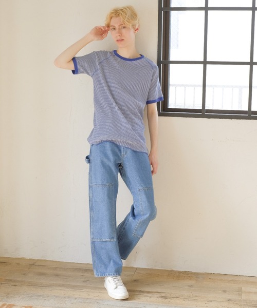FRUIT OF THE LOOM(フルーツオブザルーム)の「ボーダーワッフルショートスリーブ T / 半袖 / Tシャツ / トップス / シンプル / カジュアル / ボーダー / 総柄 / ユニセックス(Tシャツ/カットソー・メンズ・レッド/ブルー/グレー・M/L/XL)」の19枚目の写真
