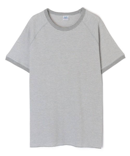 FRUIT OF THE LOOM(フルーツオブザルーム)の「ボーダーワッフルショートスリーブ T / 半袖 / Tシャツ / トップス / シンプル / カジュアル / ボーダー / 総柄 / ユニセックス(Tシャツ/カットソー・メンズ・レッド/ブルー/グレー・M/L/XL)」の12枚目の写真