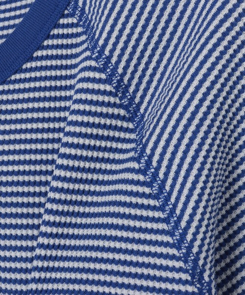 FRUIT OF THE LOOM(フルーツオブザルーム)の「ボーダーワッフルショートスリーブ T / 半袖 / Tシャツ / トップス / シンプル / カジュアル / ボーダー / 総柄 / ユニセックス(Tシャツ/カットソー・メンズ・レッド/ブルー/グレー・M/L/XL)」の11枚目の写真