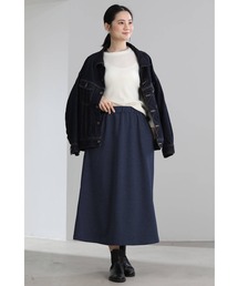 裏起毛 スカート ロングスカート 温かい 冬 防寒 レディース カジュアル ミモレ丈 マキシ丈 ゴム Aライン ポケット 黒 紺