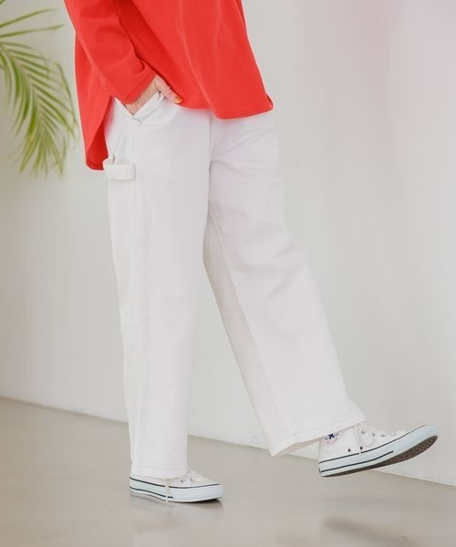 studio CLIP（スタディオクリップ）の「ペインターストレートデニムパンツ[プチ・プラスサイズあり]（デニムパンツ・レディース・ブルー/ホワイト/インディゴブルー/グレー・X-LARGE/PF/LARGE/XXX-LARGE/MEDIUM/SMALL/XX-LARGE）」の13枚目の写真