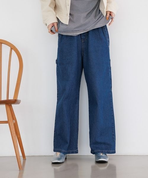 studio CLIP（スタディオクリップ）の「ペインターストレートデニムパンツ[プチ・プラスサイズあり]（デニムパンツ・レディース・ブルー/ホワイト/インディゴブルー/グレー・X-LARGE/PF/LARGE/XXX-LARGE/MEDIUM/SMALL/XX-LARGE）」の16枚目の写真