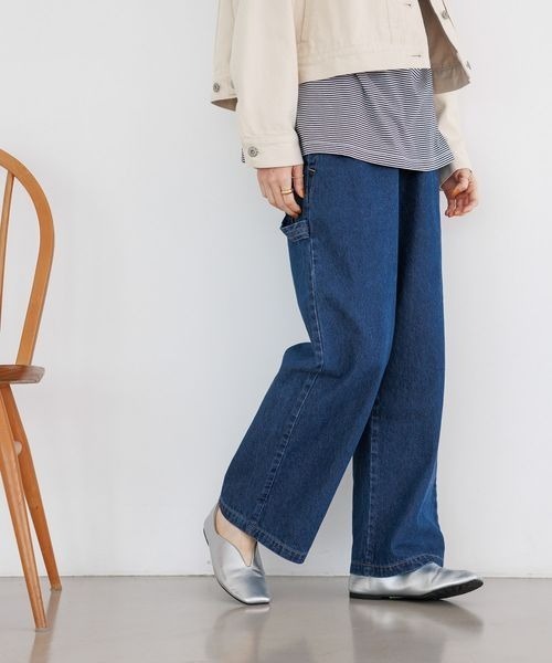 studio CLIP（スタディオクリップ）の「ペインターストレートデニムパンツ[プチ・プラスサイズあり]（デニムパンツ・レディース・ブルー/ホワイト/インディゴブルー/グレー・X-LARGE/PF/LARGE/XXX-LARGE/MEDIUM/SMALL/XX-LARGE）」の8枚目の写真