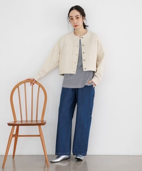 studio CLIP（スタディオクリップ）の「ペインターストレートデニムパンツ[プチ・プラスサイズあり]（デニムパンツ・レディース・ブルー/ホワイト/インディゴブルー/グレー・X-LARGE/PF/LARGE/XXX-LARGE/MEDIUM/SMALL/XX-LARGE）」の11枚目の写真