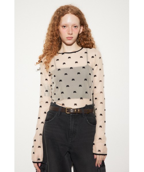 SLY（スライ）の「MICHIXSLY SHEER MOTIF TOPS ミチスライ シアー