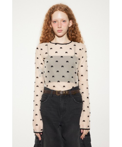 SLY（スライ）の「MICHIXSLY SHEER MOTIF TOPS ミチスライ シアー
