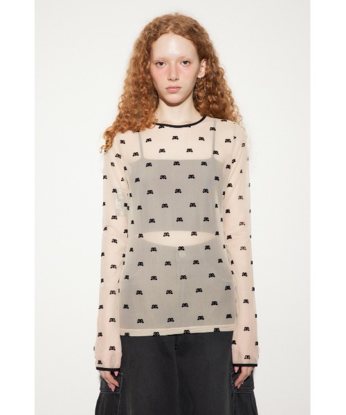 SLY MICHIXSLY SHEER MOTIF トップス SLY（スライ）の「MICHIXSLY SHEER MOTIF TOPS ミチスライ シアー