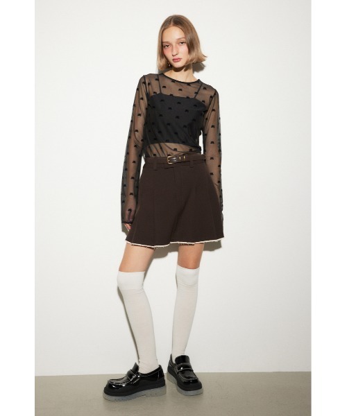 MICHIXSLY SHEER MOTIF トップス♡ブラック SLY | MICHIXSLY SHEER MOTIF トップス (Tシャツ・カットソー(長袖