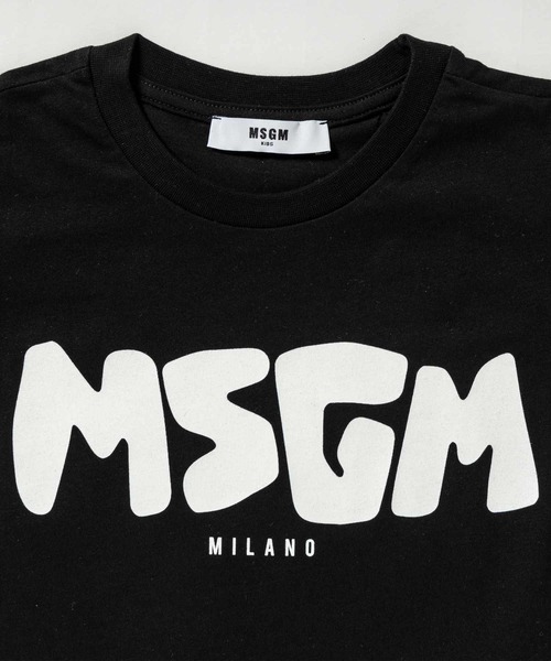 MSGM（エムエスジーエム）の「MSGM(エムエスジーエム)Kids & Junior ブランドロゴ半袖Tシャツカットソー（Tシャツ/カットソー・キッズ・ブラック/レッド/アイボリー・14Y/6Y/10Y/8Y/12Y/4Y）」の6枚目の写真