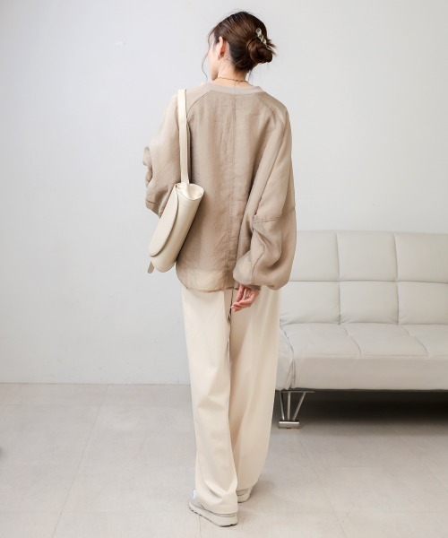 Bab(バブ)の「【オケージョンドレス/結婚式/3サイズ展開/SET ITEM/インナー付き/裏地付き】サイドタックベルト付スラックス(スラックス・レディース・アイボリー/チャコールグレー/ベージュ・L/M/S)」の16枚目の写真