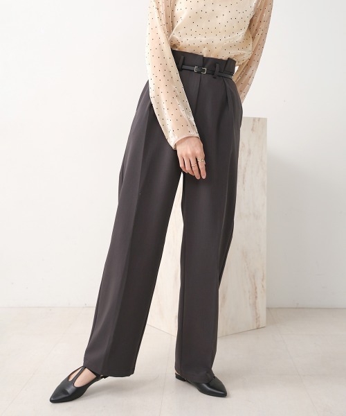 Bab(バブ)の「【オケージョンドレス/結婚式/3サイズ展開/SET ITEM/インナー付き/裏地付き】サイドタックベルト付スラックス(スラックス・レディース・アイボリー/チャコールグレー/ベージュ・L/M/S)」の22枚目の写真