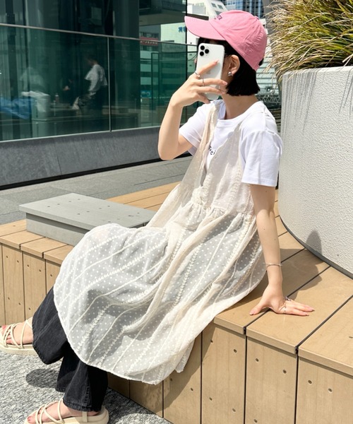 セール】レイヤード刺繍シアーキャミチュニック（キャミソール）｜CLEA