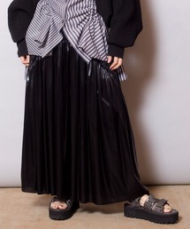 メタリックギャザースカート