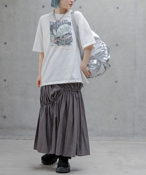 PAGEBOY（ページボーイ）の「カーロックプリントT（Tシャツ/カットソー・レディース・オフホワイト/チャコールグレー/ブルー/ベージュ/ピンク系その他・FREE）」の8枚目の写真