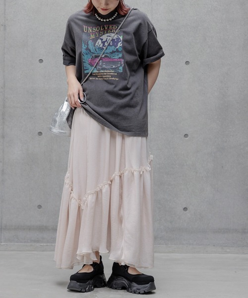 PAGEBOY（ページボーイ）の「カーロックプリントT（Tシャツ/カットソー・レディース・オフホワイト/チャコールグレー/ブルー/ベージュ/ピンク系その他・FREE）」の16枚目の写真