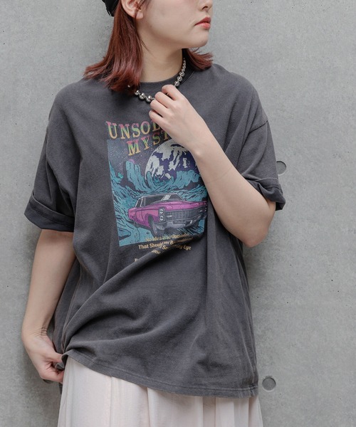 PAGEBOY（ページボーイ）の「カーロックプリントT（Tシャツ/カットソー・レディース・オフホワイト/チャコールグレー/ブルー/ベージュ/ピンク系その他・FREE）」の13枚目の写真