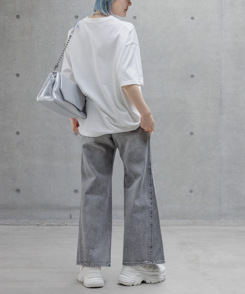 PAGEBOY（ページボーイ）の「カーロックプリントT（Tシャツ/カットソー・レディース・オフホワイト/チャコールグレー/ブルー/ベージュ/ピンク系その他・FREE）」の7枚目の写真