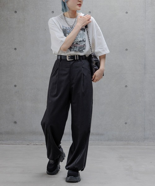 PAGEBOY（ページボーイ）の「カーロックプリントT（Tシャツ/カットソー・レディース・オフホワイト/チャコールグレー/ブルー/ベージュ/ピンク系その他・FREE）」の9枚目の写真