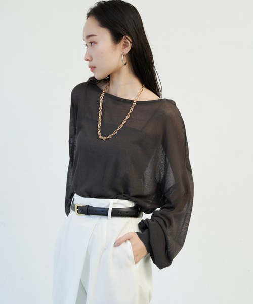 Shelly island（シェリーアイランド）の「シアールーズニットトップス（ニット/セーター・レディース・ブラック/ピンク/ホワイト/ダークブルー・FREE）」の16枚目の写真