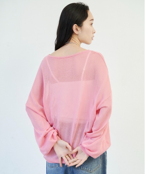 Shelly island（シェリーアイランド）の「シアールーズニットトップス（ニット/セーター・レディース・ブラック/ピンク/ホワイト/ダークブルー・FREE）」の11枚目の写真