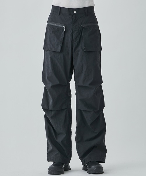 MATSUFUJI/マツフジ】Cargo Pocket Nylon Wide Trousers（カーゴ