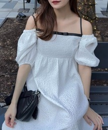 フラワーオフショルワンピース
