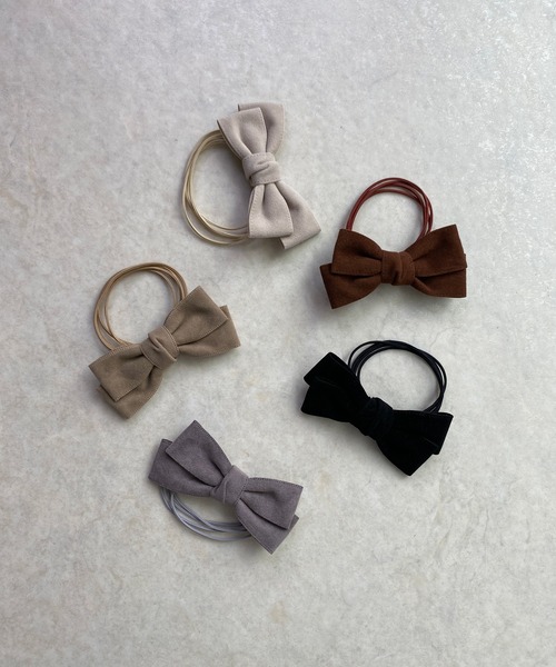 RUBY AND YOU（ルビーアンドユー）の「［select］リボンヘアゴム 2個セット（ヘアゴム・レディース・アイボリー/キャメル/ベージュ/グレー/ブラック/ブラウン・FREE）」の8枚目の写真