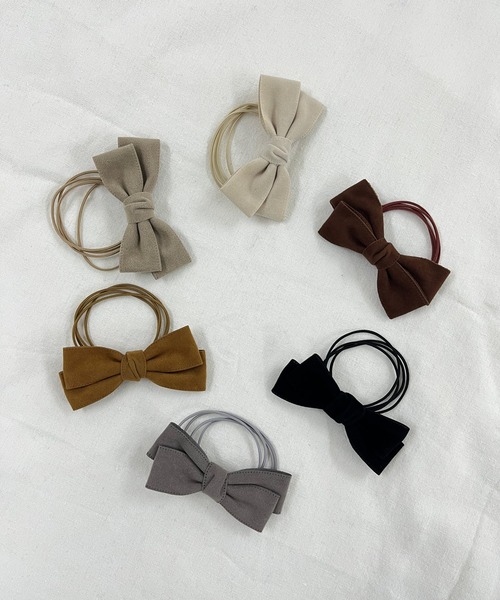 RUBY AND YOU（ルビーアンドユー）の「［select］リボンヘアゴム 2個セット（ヘアゴム・レディース・アイボリー/キャメル/ベージュ/グレー/ブラック/ブラウン・FREE）」の10枚目の写真