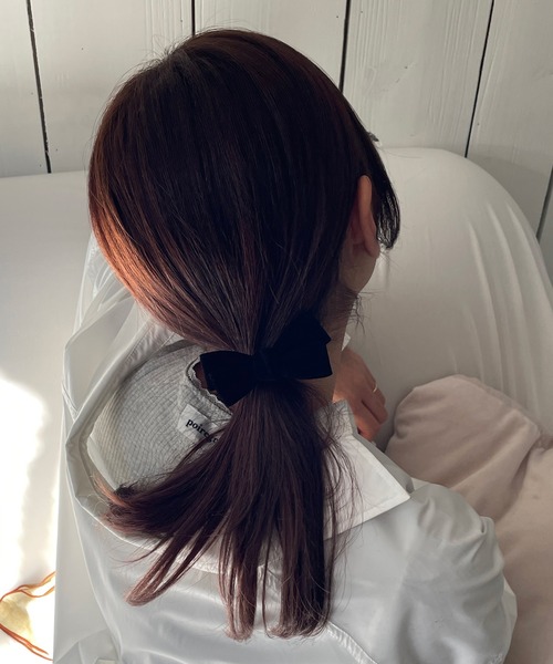 RUBY AND YOU（ルビーアンドユー）の「［select］リボンヘアゴム 2個セット（ヘアゴム・レディース・アイボリー/キャメル/ベージュ/グレー/ブラック/ブラウン・FREE）」の9枚目の写真