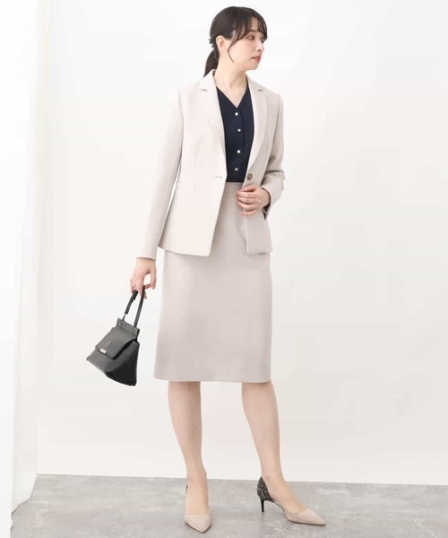 サテンジョーゼットVネックブラウス/洗える（シャツ/ブラウス）｜OFUON（オフオン）