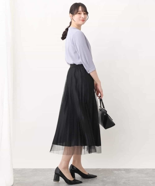 サテンジョーゼットVネックブラウス/洗える（シャツ/ブラウス）｜OFUON（オフオン）