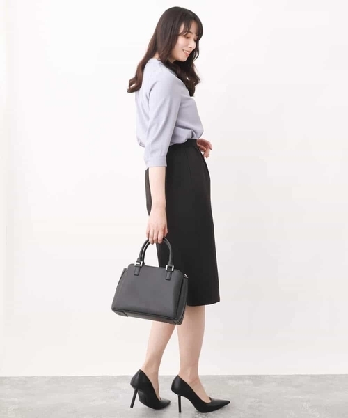 サテンジョーゼットVネックブラウス/洗える（シャツ/ブラウス）｜OFUON（オフオン）