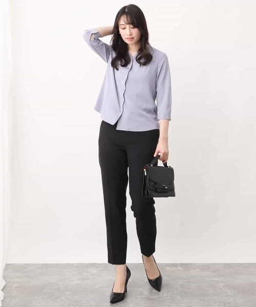 サテンジョーゼットVネックブラウス/洗える（シャツ/ブラウス）｜OFUON（オフオン）