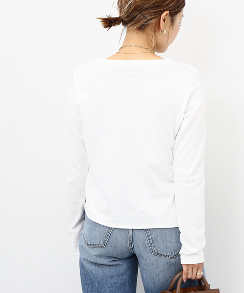 Deuxieme Classe Layering Tシャツ　ホワイト　長袖 追加 Layering Tシャツ（Tシャツ／カットソー）｜Deuxieme