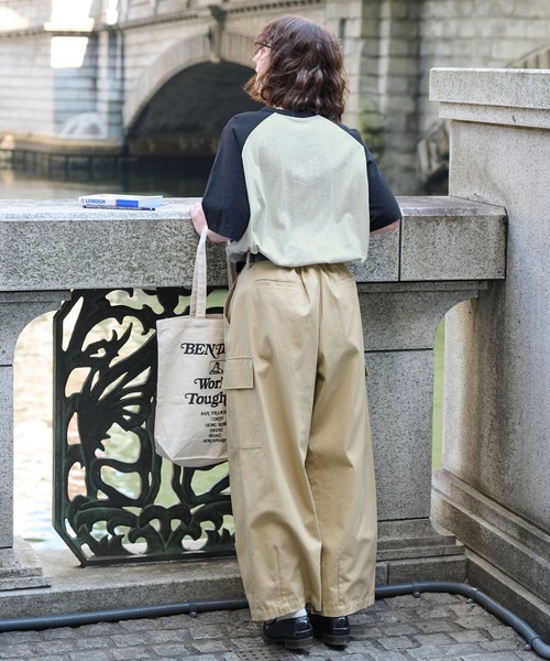 オーバーサイズナンバリングラグラン半袖Tシャツ MONO-MART LADY'S