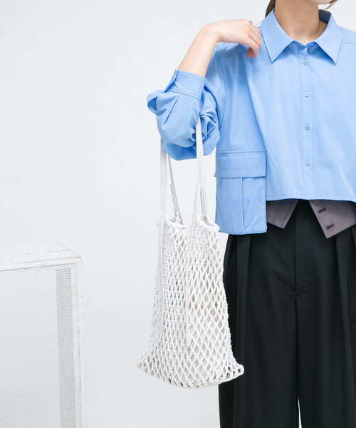 KBF（ケイビーエフ）の「マクラメニットBAG（ハンドバッグ・レディース・アイボリー/ブラック・ONE）」の9枚目の写真