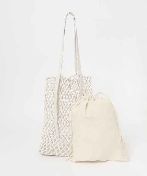 KBF（ケイビーエフ）の「マクラメニットBAG（ハンドバッグ・レディース・アイボリー/ブラック・ONE）」の14枚目の写真