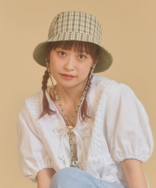 kaorinomori（カオリノモリ）の「kaorinomori ポポハット / カオリノモリ（ハット・レディース・グリーン/オレンジ・M/57.5cm）」の3枚目の写真