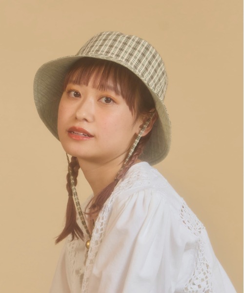 kaorinomori（カオリノモリ）の「kaorinomori ポポハット / カオリノモリ（ハット・レディース・グリーン/オレンジ・M/57.5cm）」の4枚目の写真