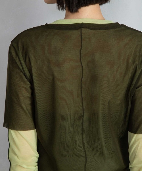 MARECHAL TERRE(マルシャルテル)の「レイヤードチュールトップス(Tシャツ/カットソー・レディース・ブラック/ホワイト/ブルー系その他/カーキ・MEDIUM)」の18枚目の写真