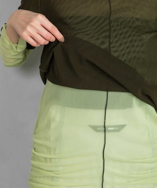 MARECHAL TERRE(マルシャルテル)の「レイヤードチュールトップス(Tシャツ/カットソー・レディース・ブラック/ホワイト/ブルー系その他/カーキ・MEDIUM)」の19枚目の写真