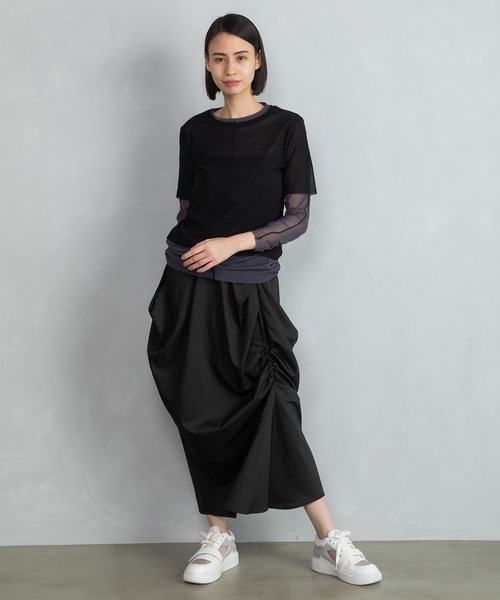 MARECHAL TERRE(マルシャルテル)の「レイヤードチュールトップス(Tシャツ/カットソー・レディース・ブラック/ホワイト/ブルー系その他/カーキ・MEDIUM)」の11枚目の写真
