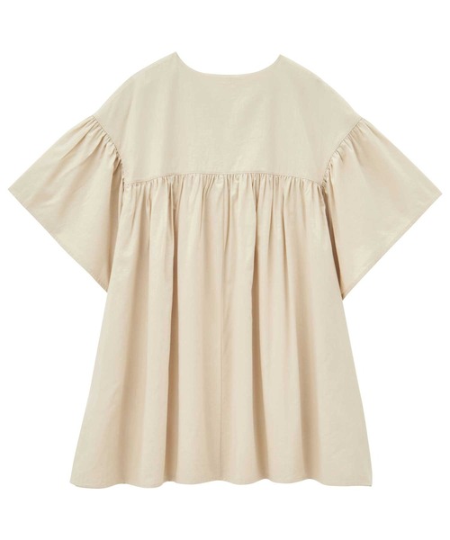 GeeRA（ジーラ）の「フレアー袖キーネックブラウス（シャツ/ブラウス・レディース・ライトベージュ/ブルー/ブラック/オフホワイト・MEDIUM/LARGE/X-LARGE）」の17枚目の写真