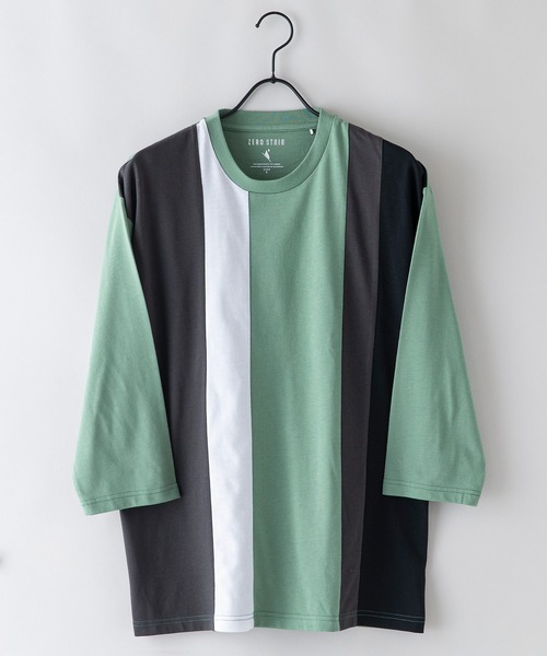 JEANS MATE(ジーンズメイト)の「汗染みの目立たないTシャツ ZEROSTAIN ゼロステイン 切り替えデザイン ビッグシルエット7分袖Tシャツ 防汚 UVカット 撥水(Tシャツ/カットソー・メンズ・グリーン系その他/ホワイト系その他/ブラック系その他2/ホワイト系その他2/ブラック系その他・MEDIUM/X-LARGE/LARGE)」の14枚目の写真