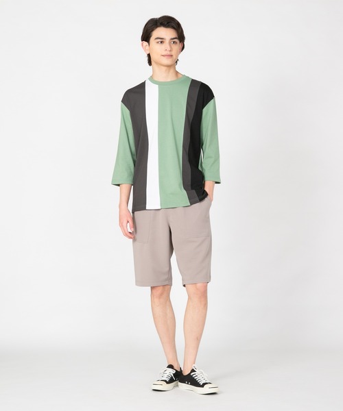 JEANS MATE(ジーンズメイト)の「汗染みの目立たないTシャツ ZEROSTAIN ゼロステイン 切り替えデザイン ビッグシルエット7分袖Tシャツ 防汚 UVカット 撥水(Tシャツ/カットソー・メンズ・グリーン系その他/ホワイト系その他/ブラック系その他2/ホワイト系その他2/ブラック系その他・MEDIUM/X-LARGE/LARGE)」の19枚目の写真